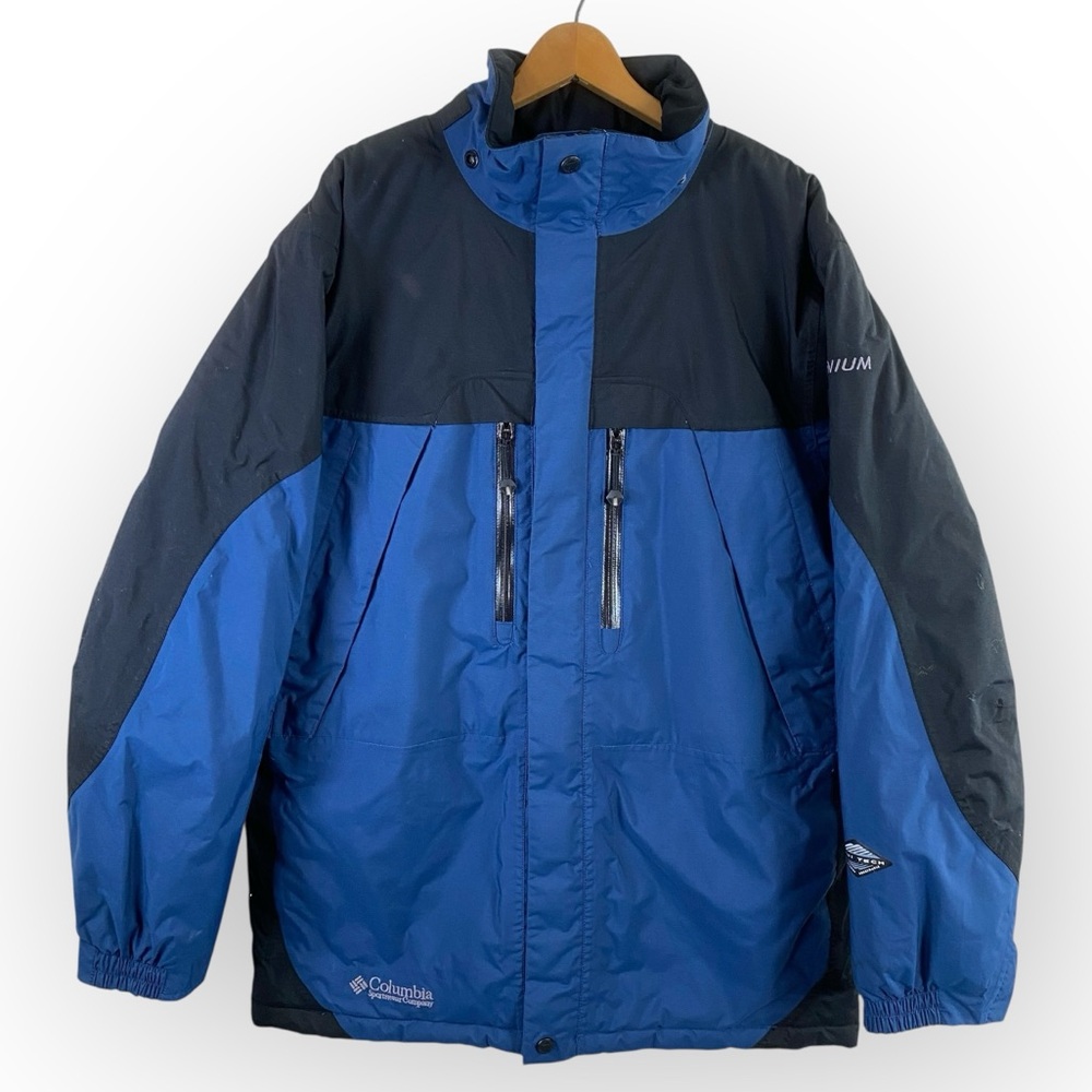 Columbia Kids Blue and Black All-Weather Waterproof Breathable‎ Jacket Sz 18/20